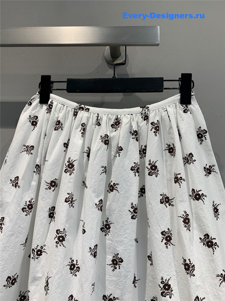 Miu Miu Printed Poplin Skirt