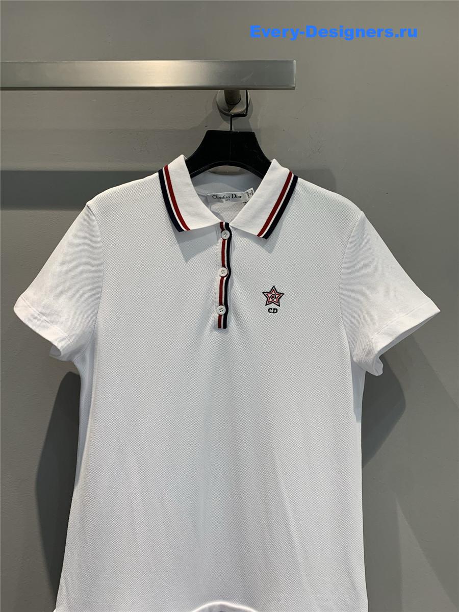 D10r vibe polo knit minidress in white
