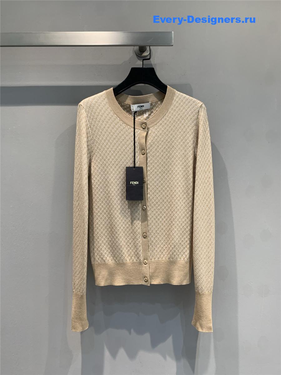 F**di ff-jacquard cardigan brown