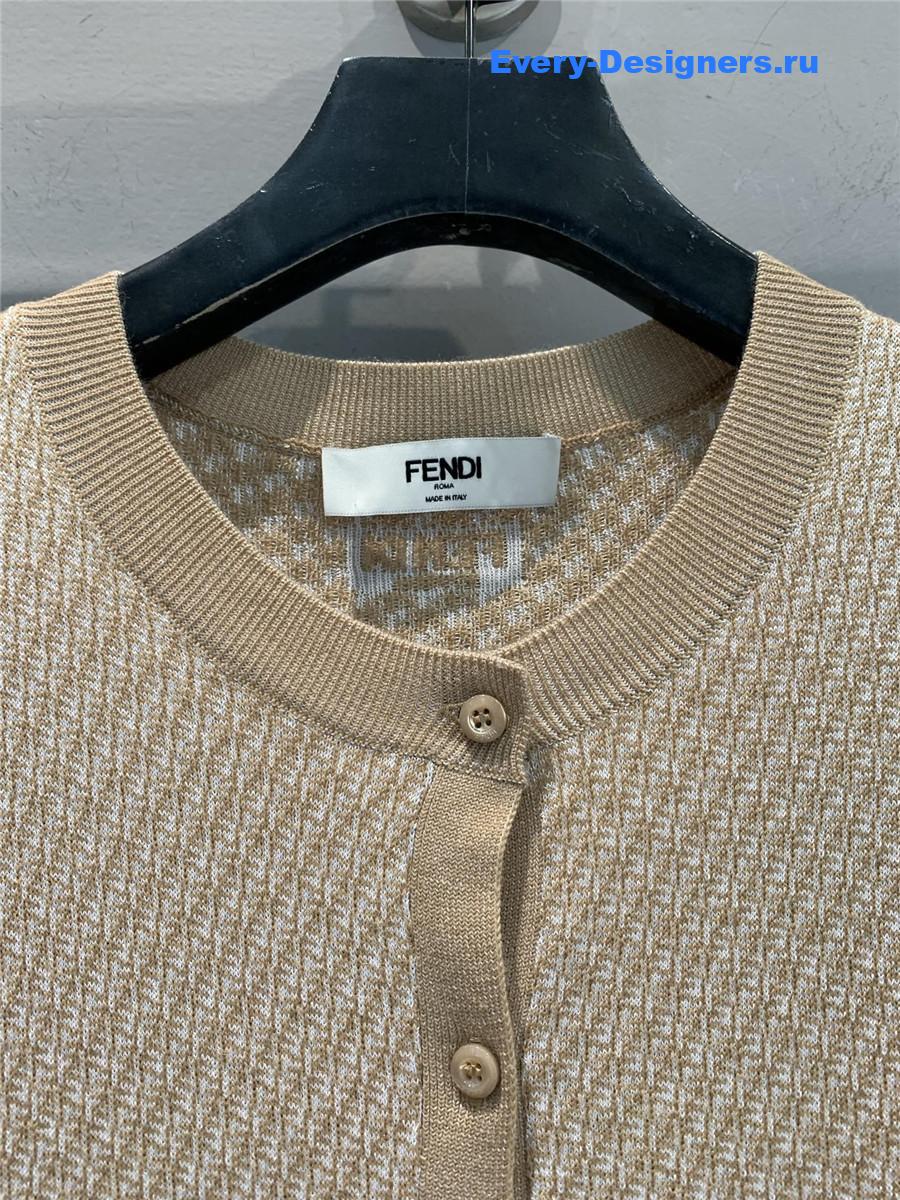F**di ff-jacquard cardigan brown