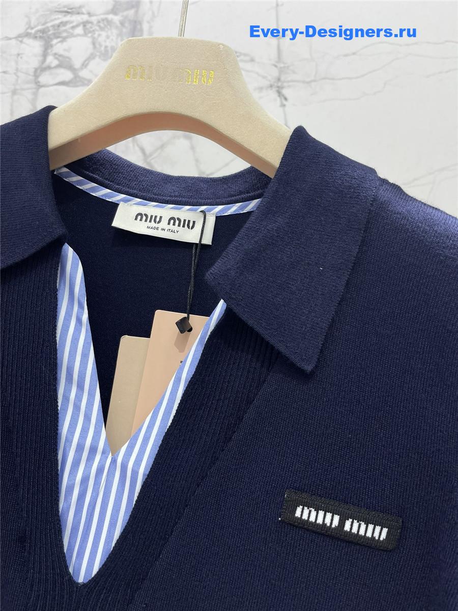 Miu Miu Navy Polo Sweater