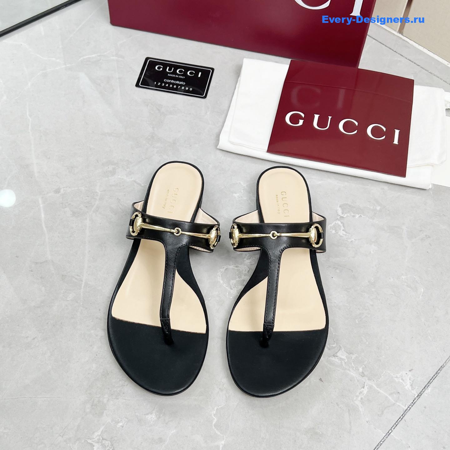 Gvc*1 blondie black gg thong sandals