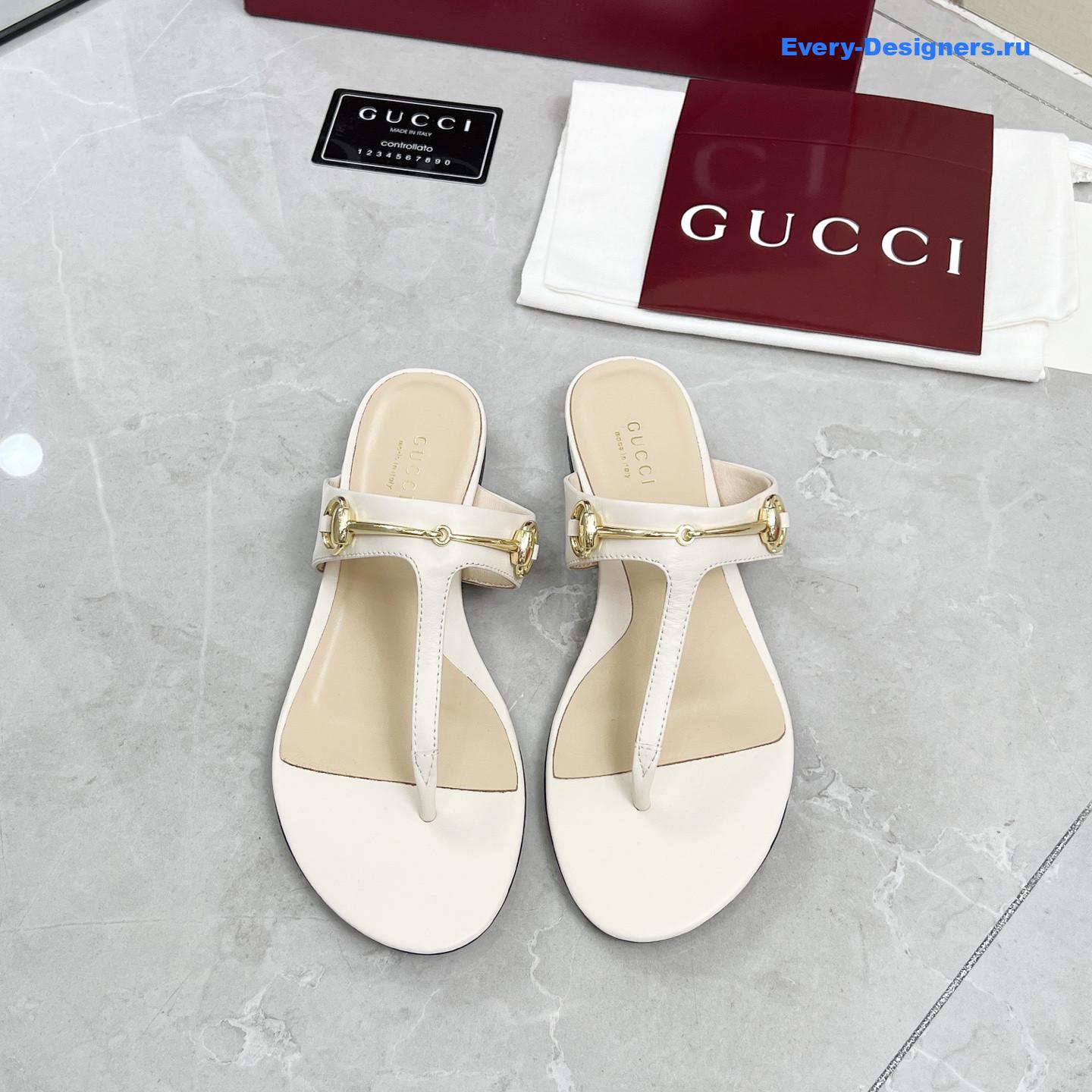 Gvc*1 blondie white gg thong sandals
