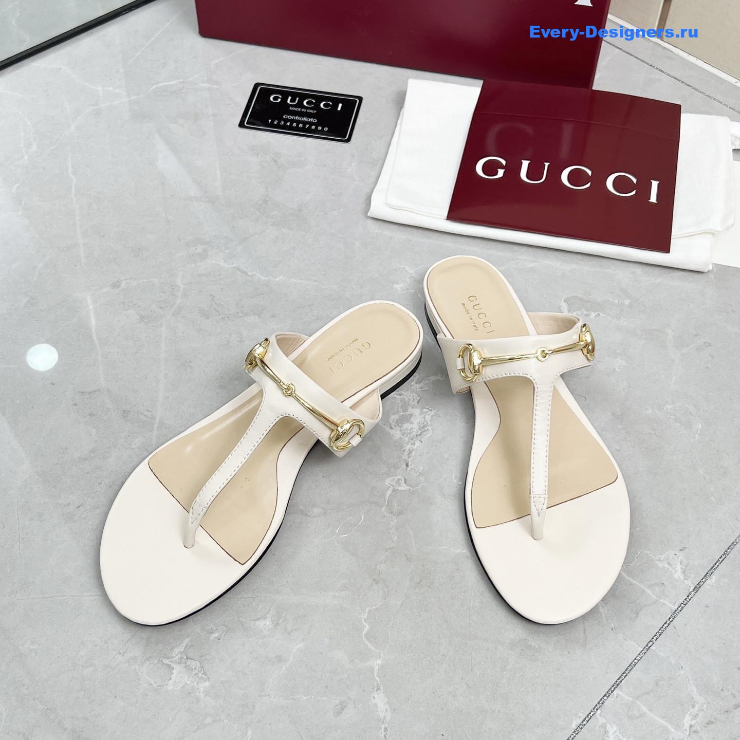 Gvc*1 blondie white gg thong sandals
