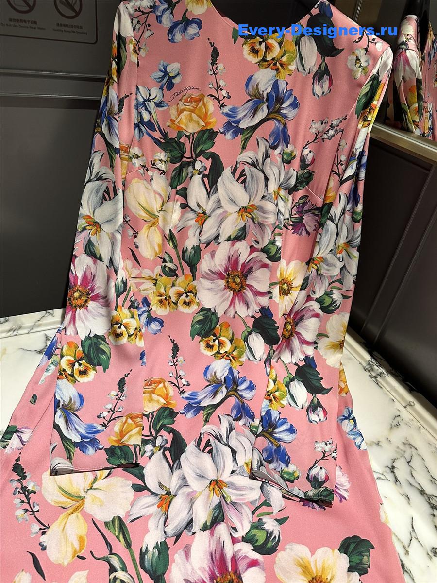 Dolce & Gabbana Floral Silk Midi Dress