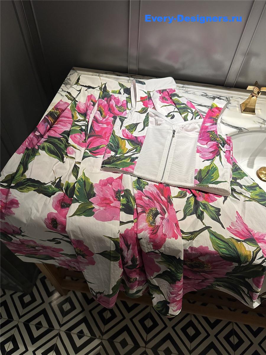 Dolce & Gabbana Peony Print Corset Top