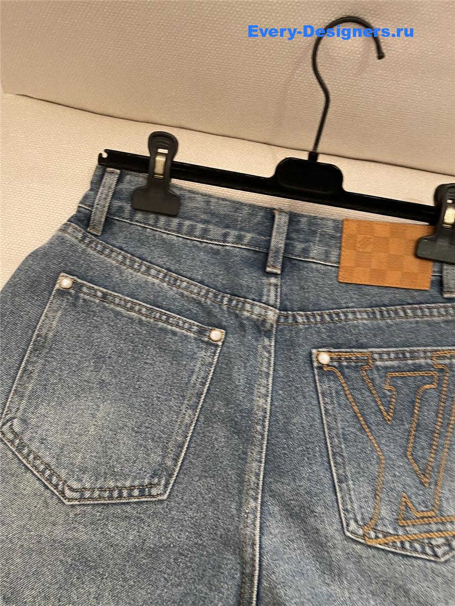 l0vis Vvtt0n washed blue denim shorts