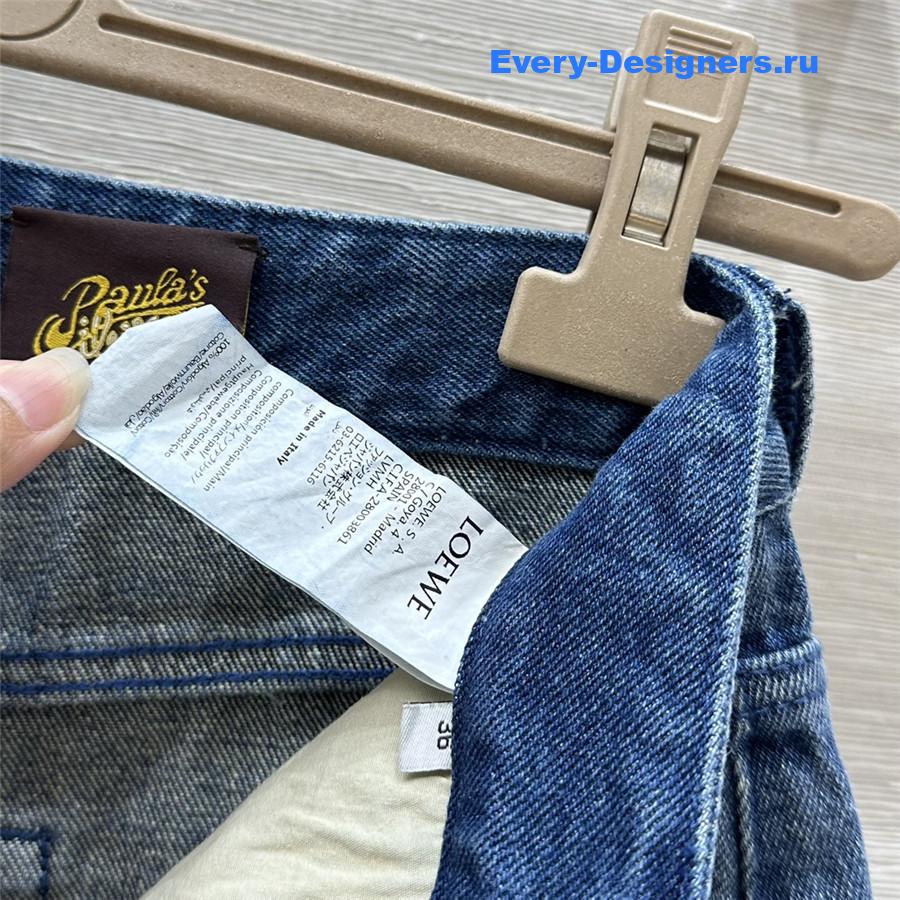L0ew* pocket logo denim shorts