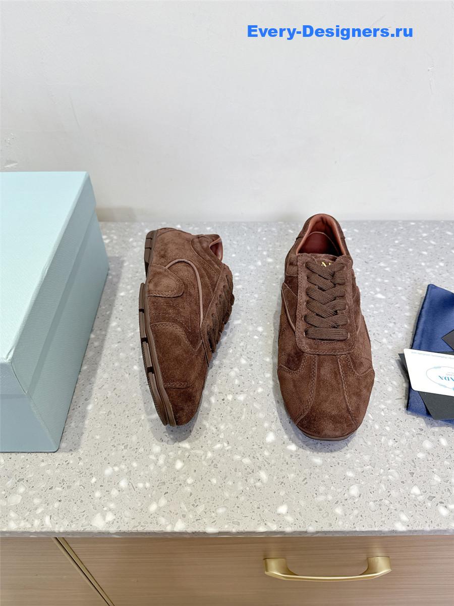 Pra*a brown suede sneakers