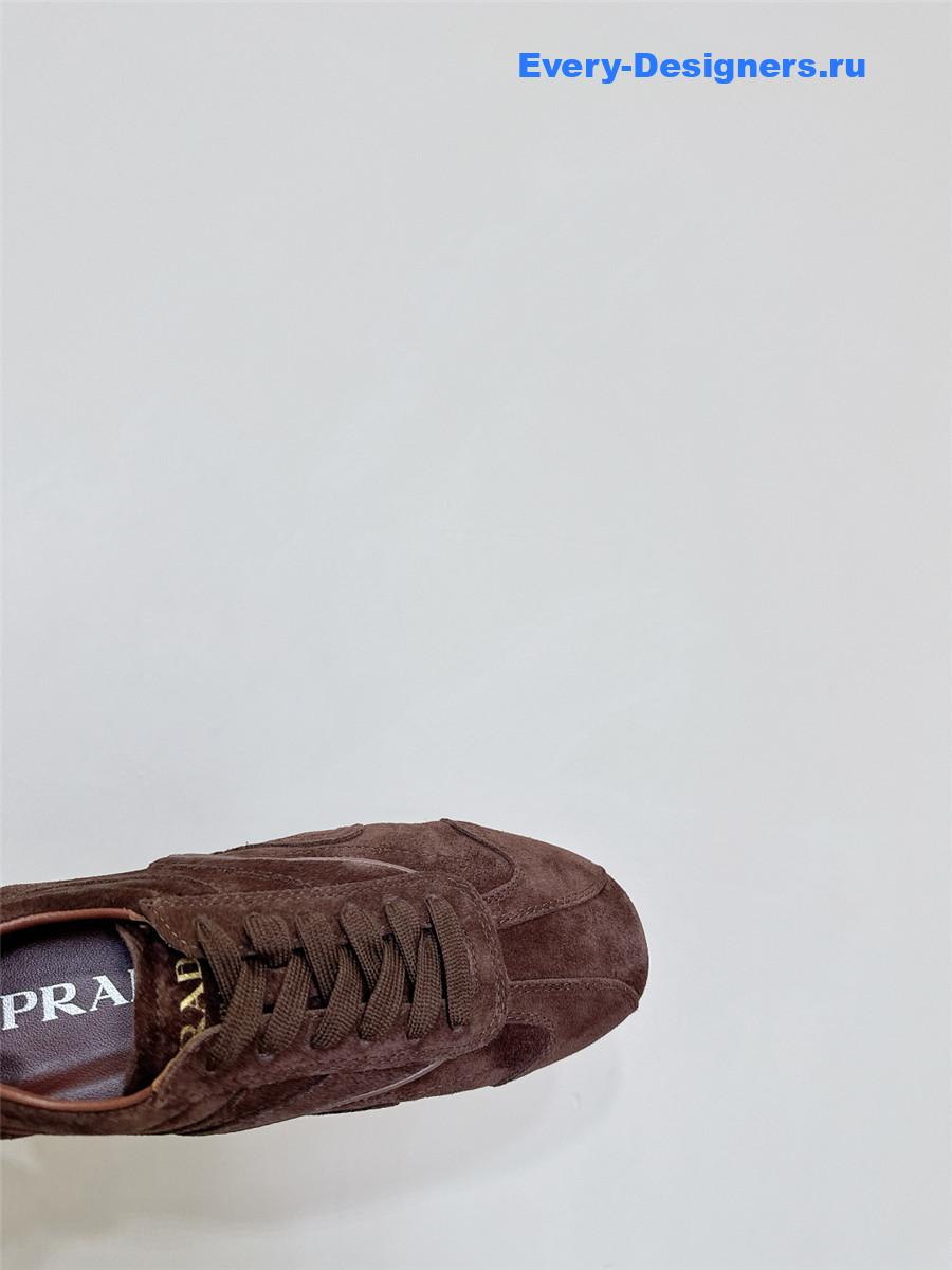 Pra*a brown suede sneakers