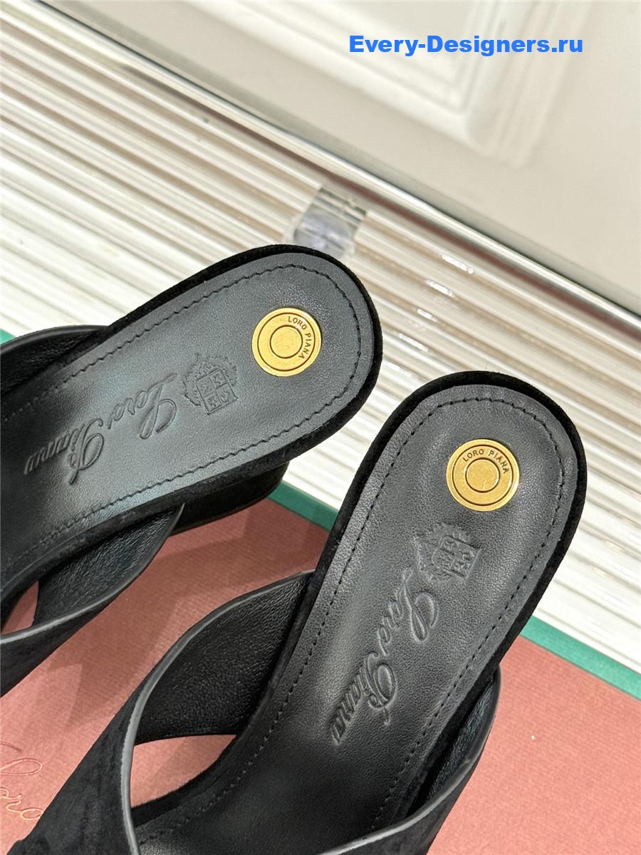 L0r0 P1ana black suede vera sandals