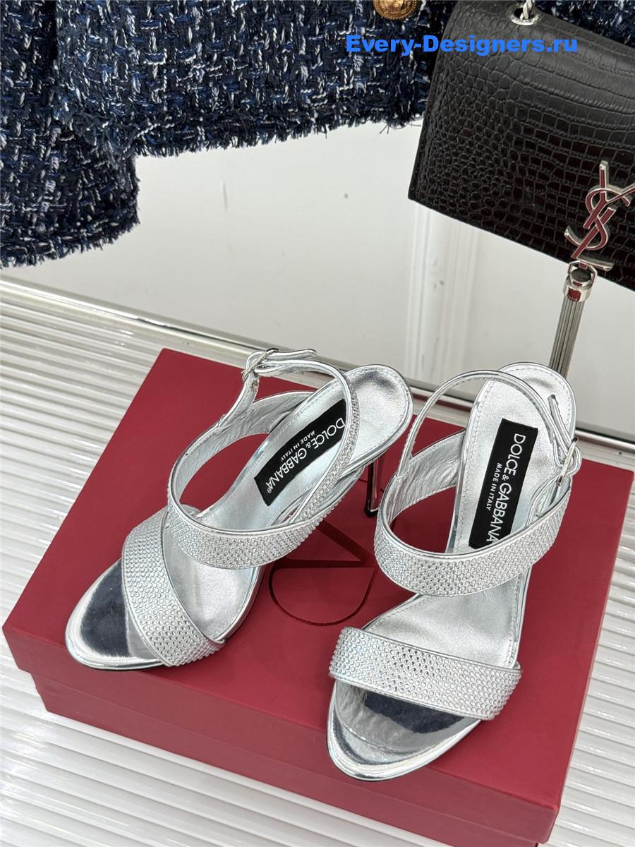Dolce & Gabbana Silver Rhinestone Heels