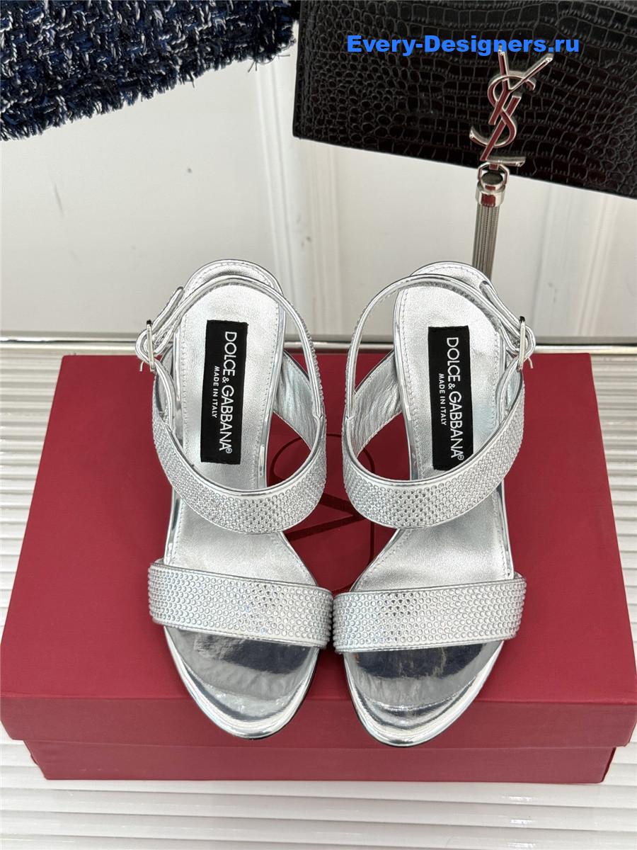 Dolce & Gabbana Silver Rhinestone Heels