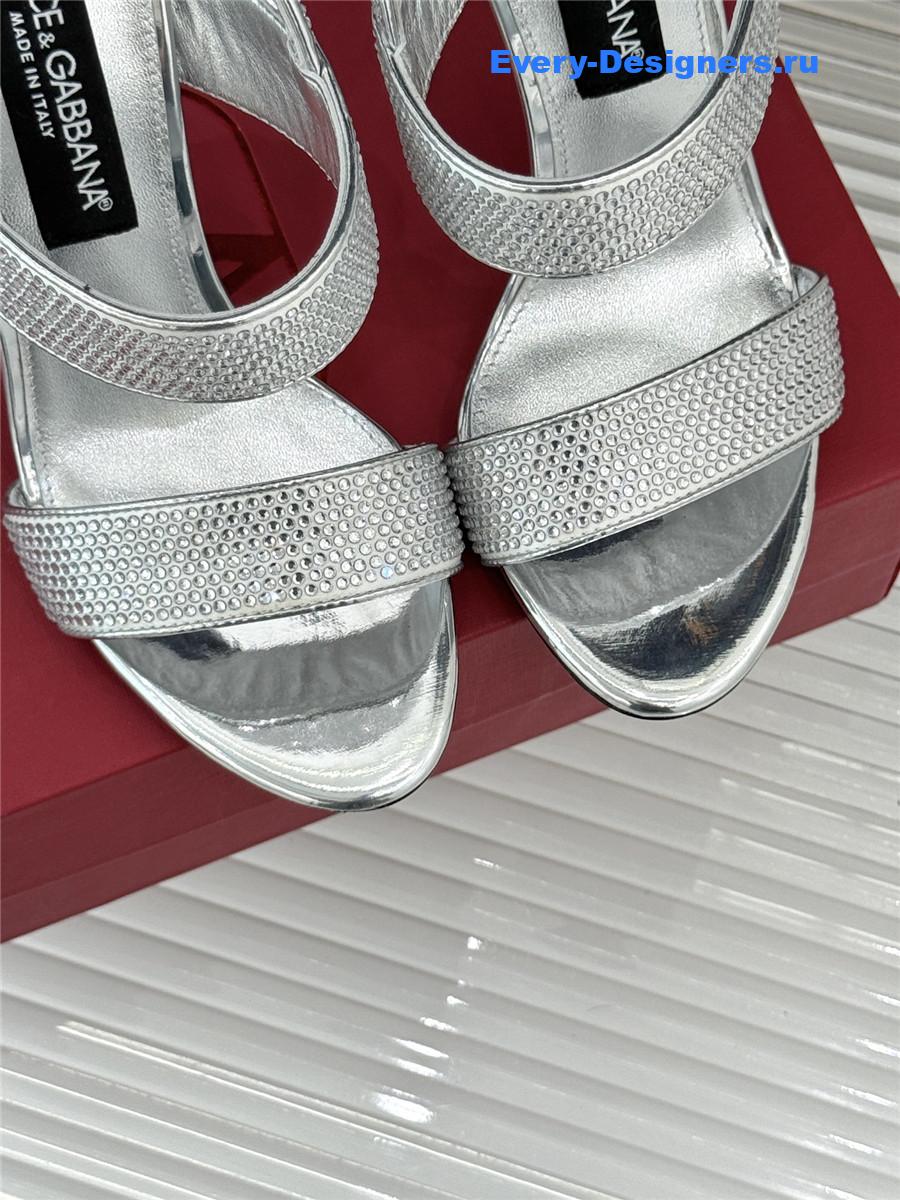 Dolce & Gabbana Silver Rhinestone Heels