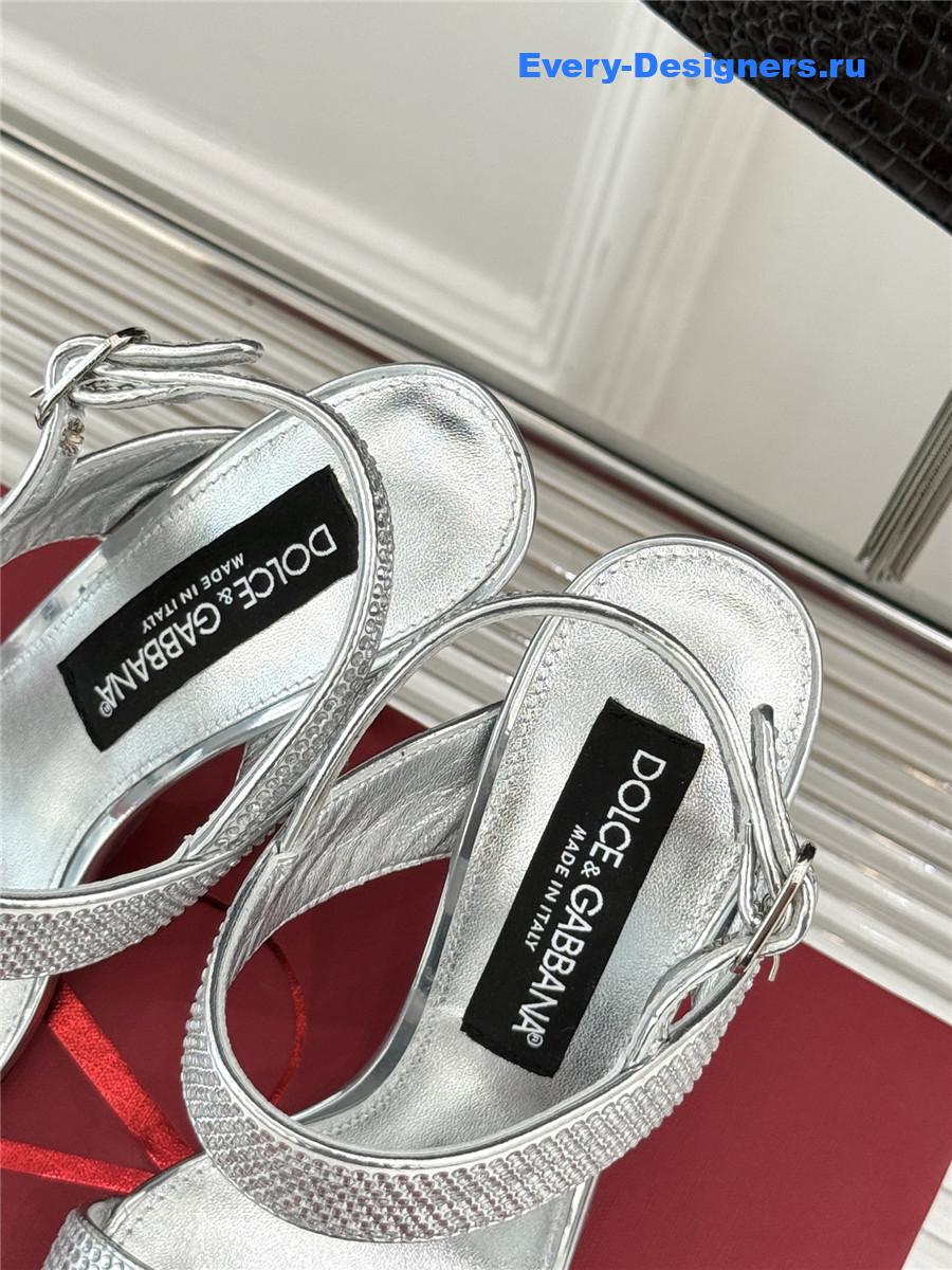 Dolce & Gabbana Silver Rhinestone Heels