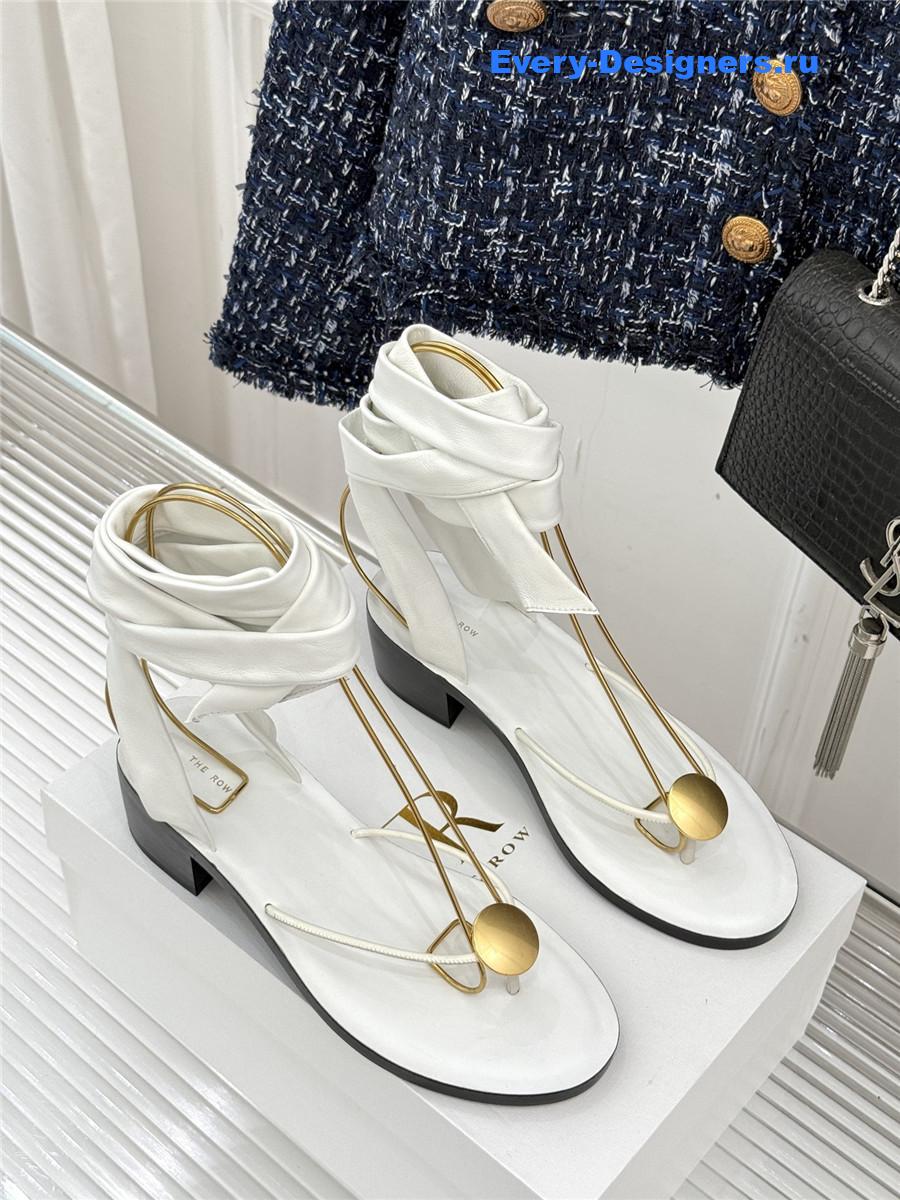 The R0w white leather thong sandals
