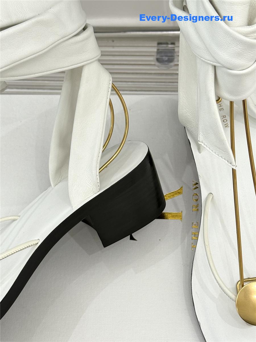 The R0w white leather thong sandals