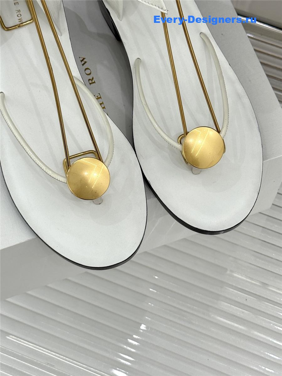 The R0w white leather thong sandals