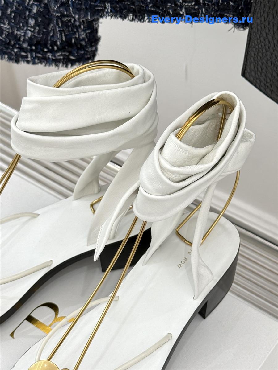 The R0w white leather thong sandals