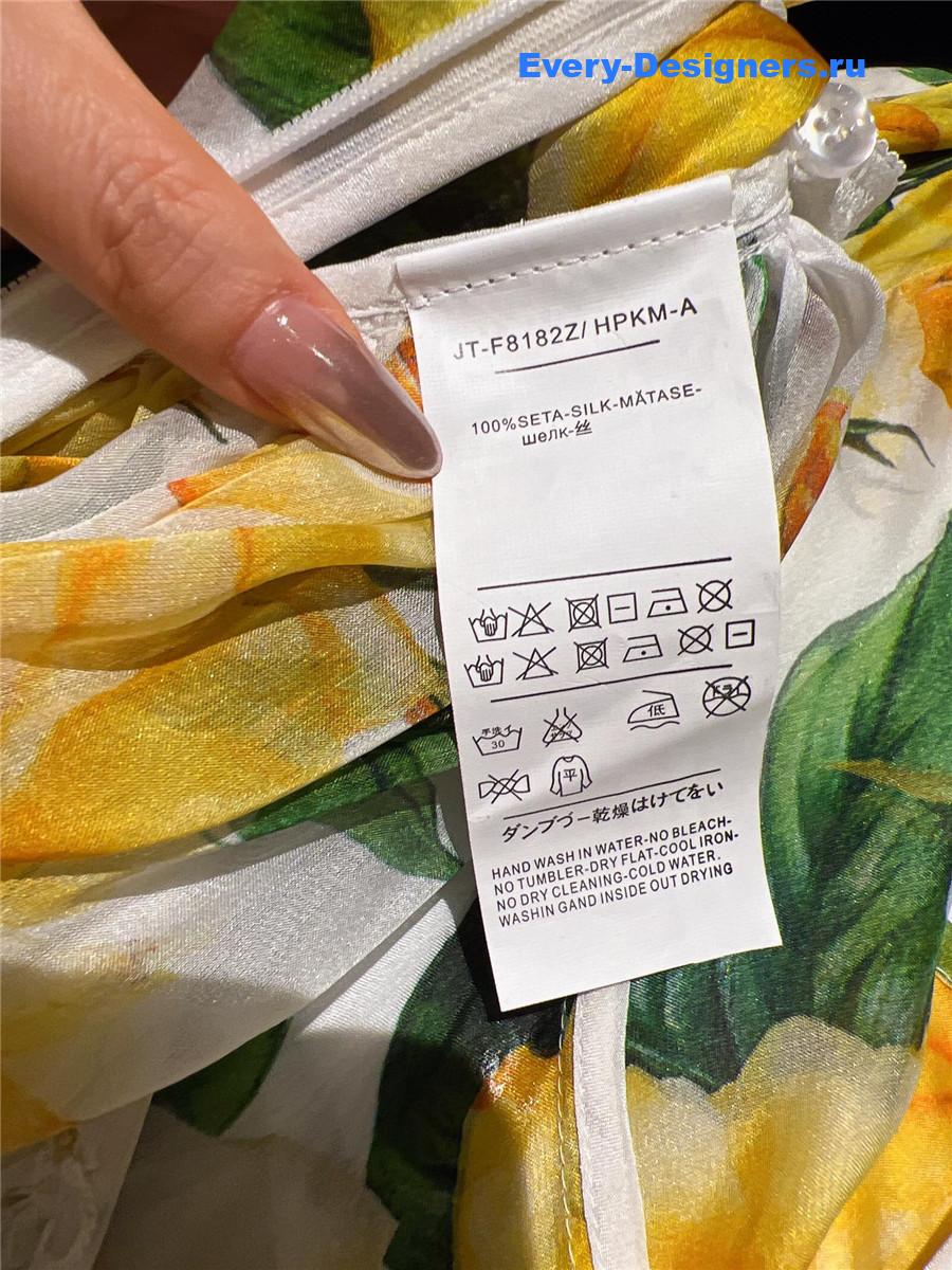 Dolce & Gabbana Yellow Rose-Print Silk Maxi Dress
