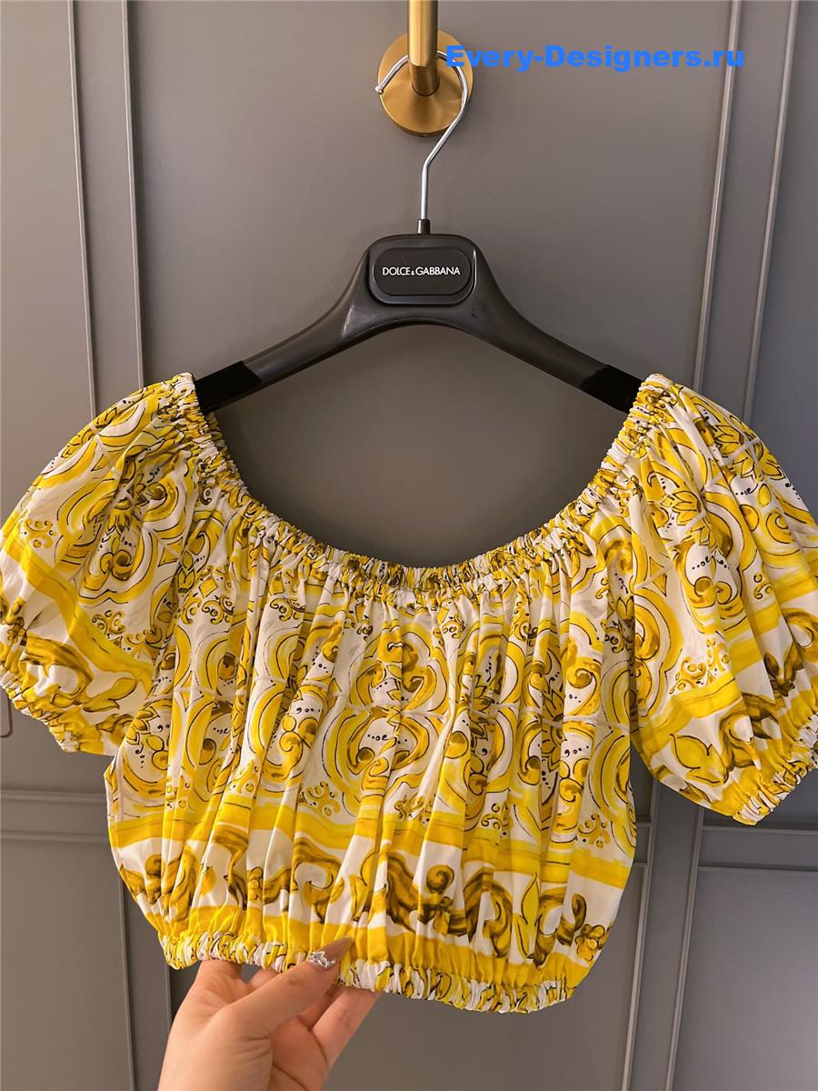 Dolce & Gabbana Yellow Off-Shoulder Top