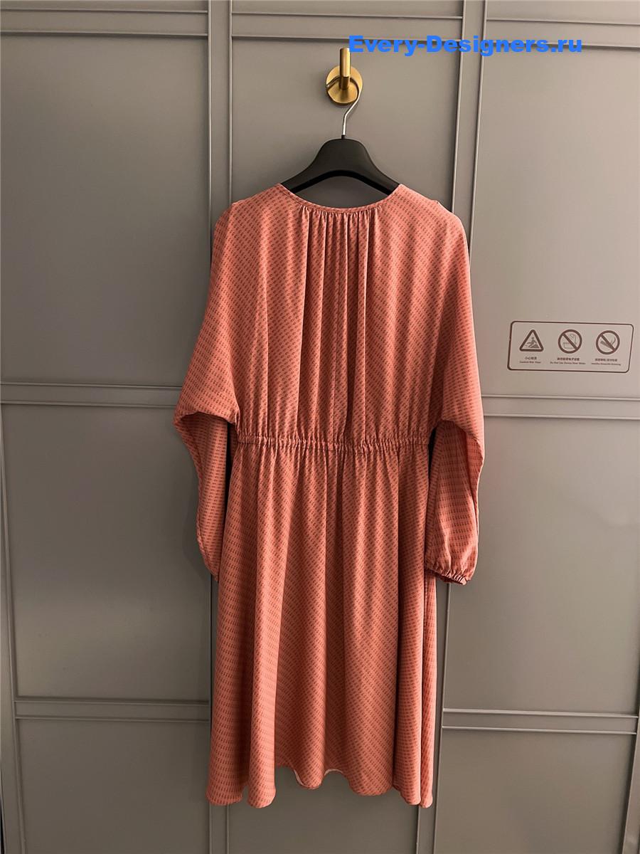 Gvc*1 gg monogram pink silk dress