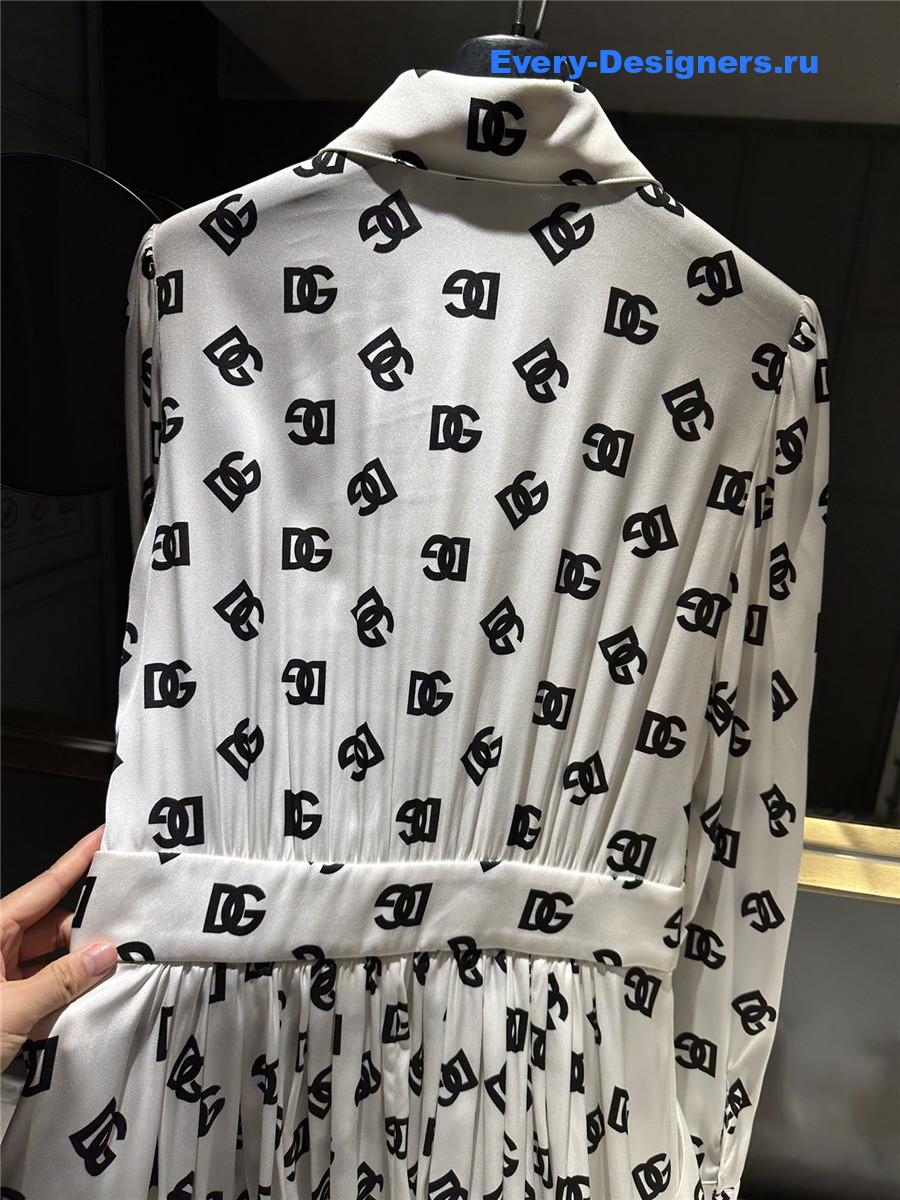 Dolce & Gabbana Logo-Print Midi Dress White