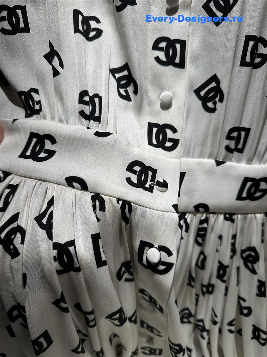 Dolce & Gabbana Logo-Print Midi Dress White