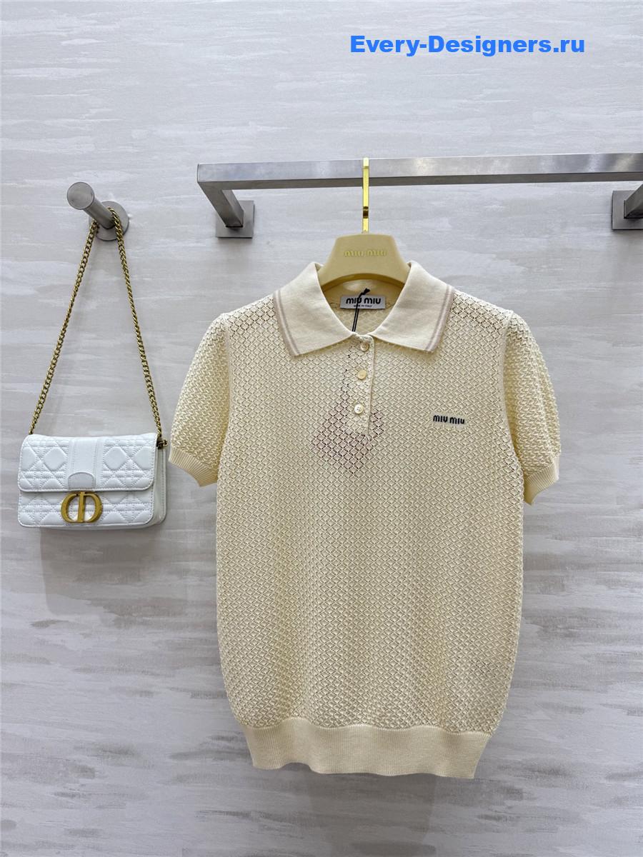 Miu Miu Cotton Polo Shirt Neutral