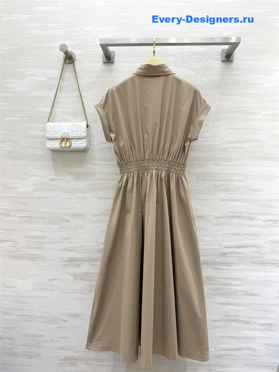 Miu Miu Beige Shirt Lapel Dress