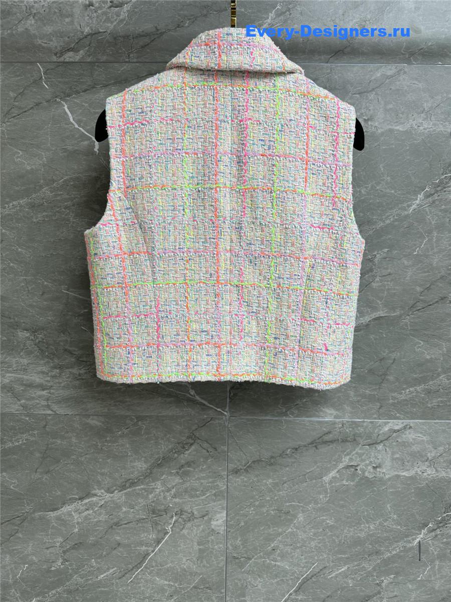 Ch**el multicolour tweed short vest