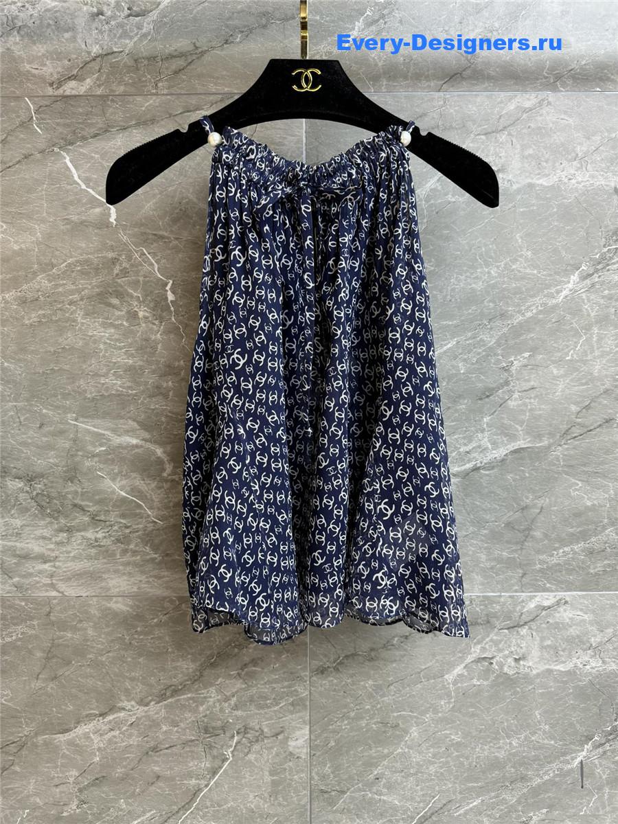 Ch**el dark blue silk camisole