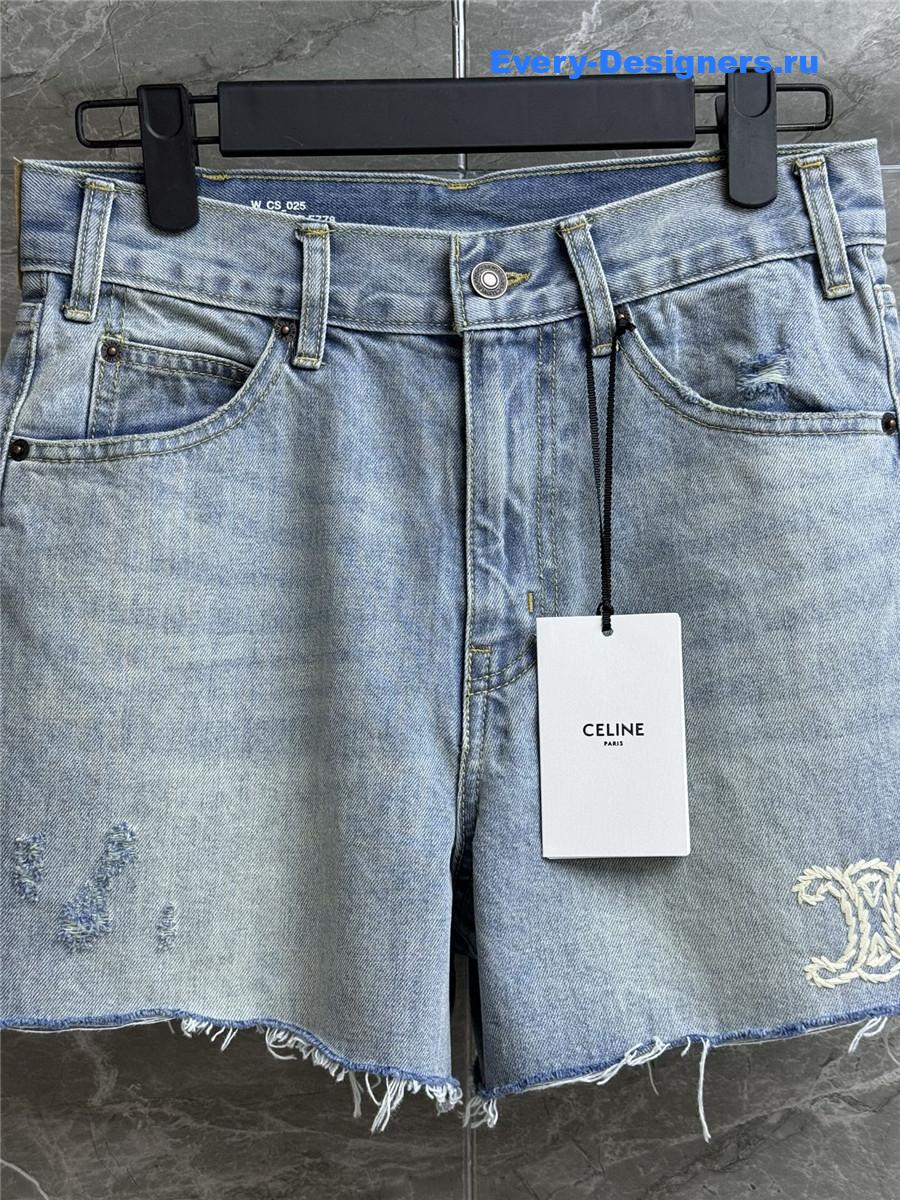 Ce1i*e embroidered logo denim shorts