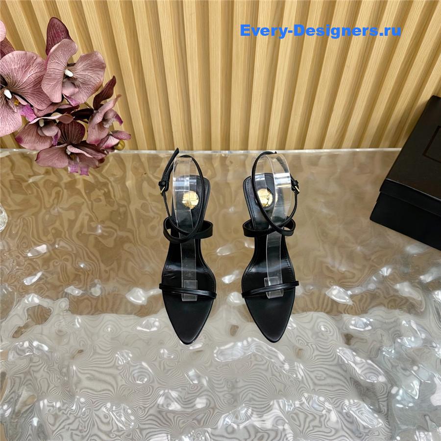 Sa1nt Lau*nt black wedge sandals