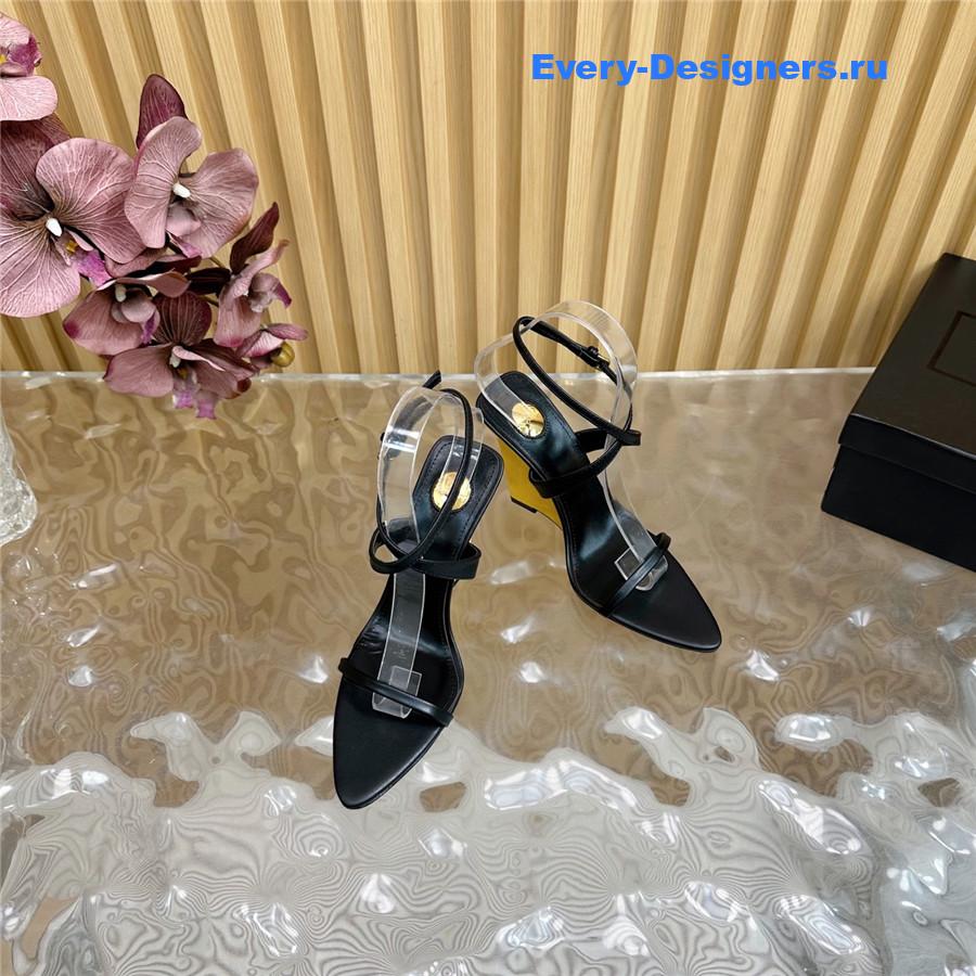 Sa1nt Lau*nt black wedge sandals