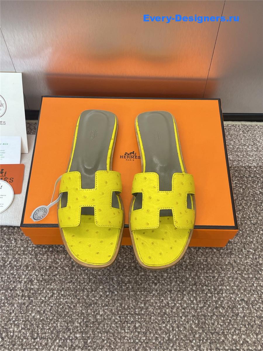 H**me5 yellow ostrich oran sandals