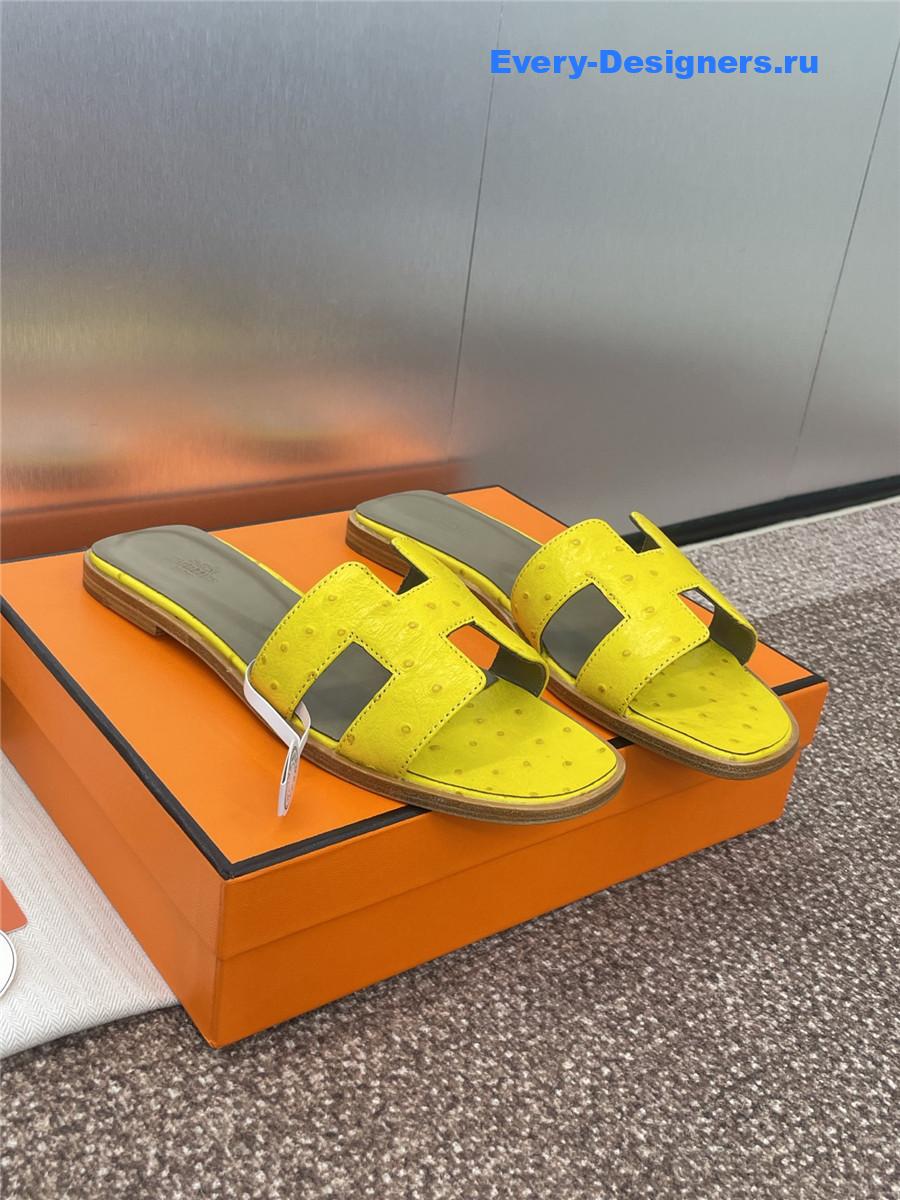 H**me5 yellow ostrich oran sandals