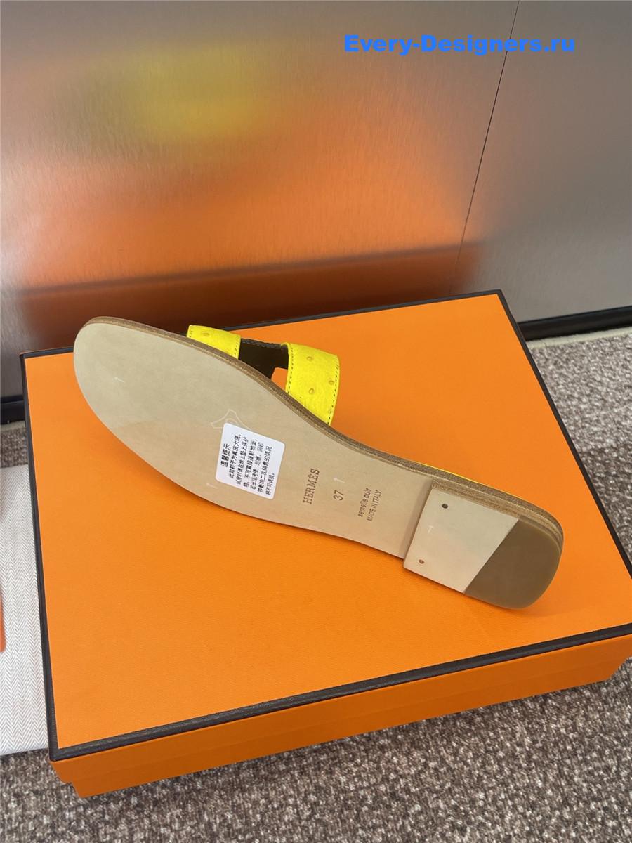 H**me5 yellow ostrich oran sandals