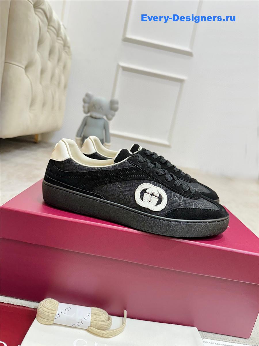 Gvc*1 g75 suede and canvas sneakers in black