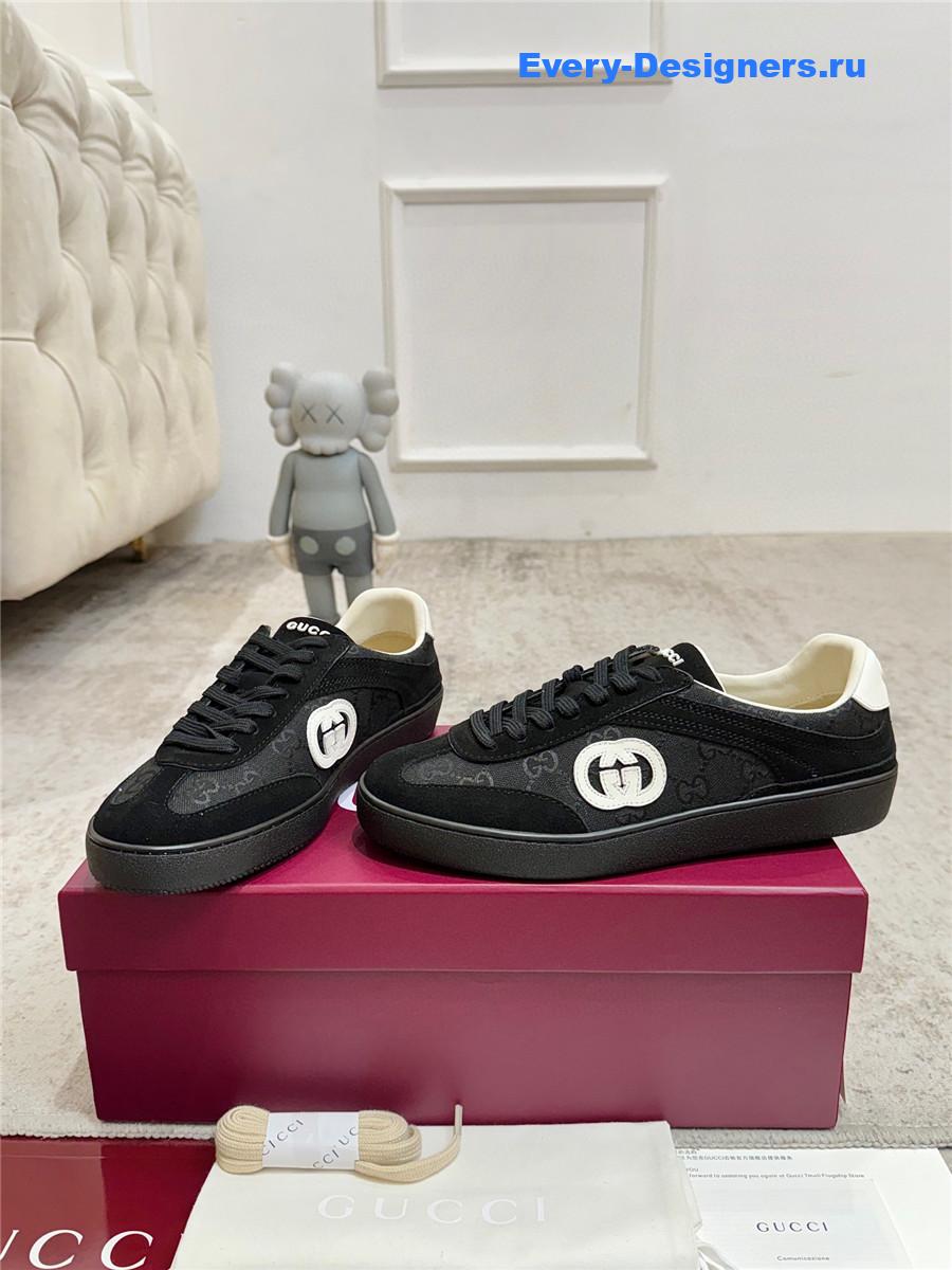 Gvc*1 g75 suede and canvas sneakers in black