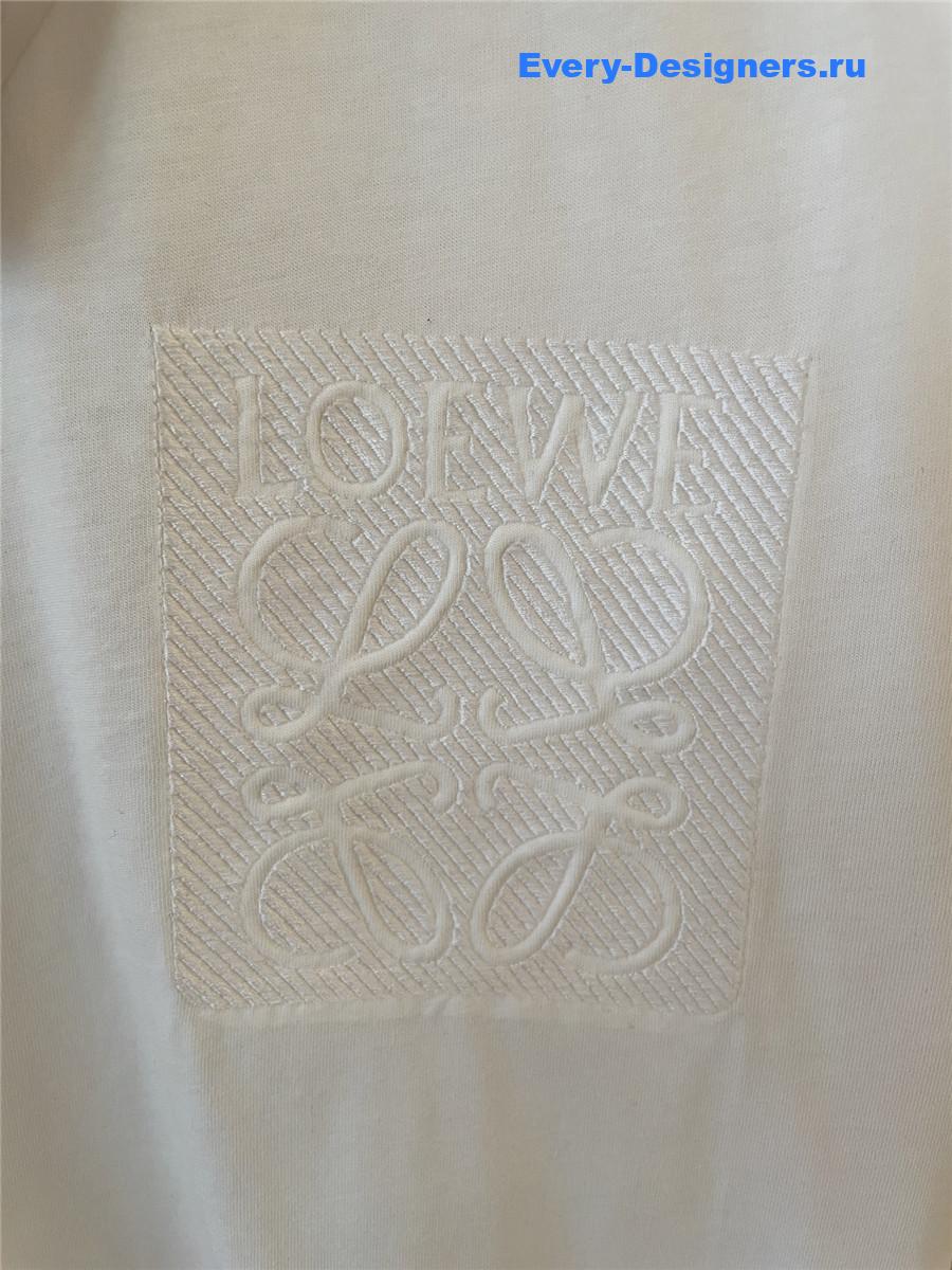 L0ew* white embroidered logo t-shirt