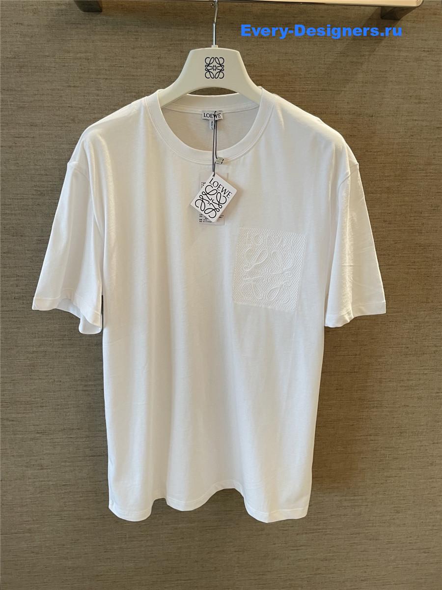 L0ew* white embroidered logo t-shirt