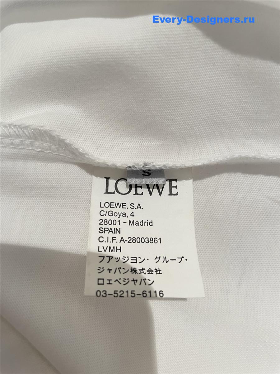 L0ew* white embroidered logo t-shirt