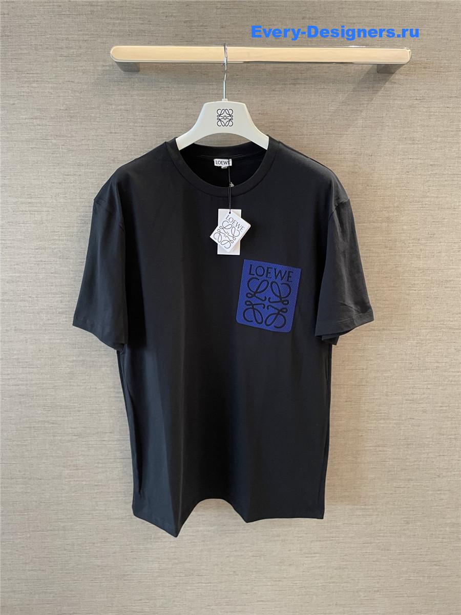 L0ew* black embroidered logo t-shirt