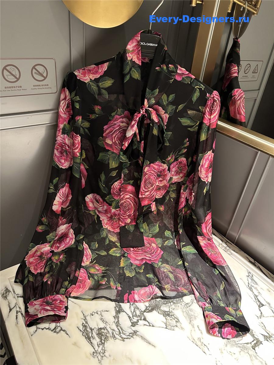 Dolce & Gabbana Rosa Antica Chiffon Wrap Gown