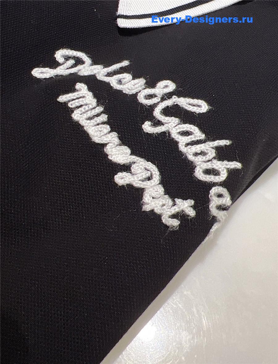 Dolce & Gabbana Logo Polo Top Black