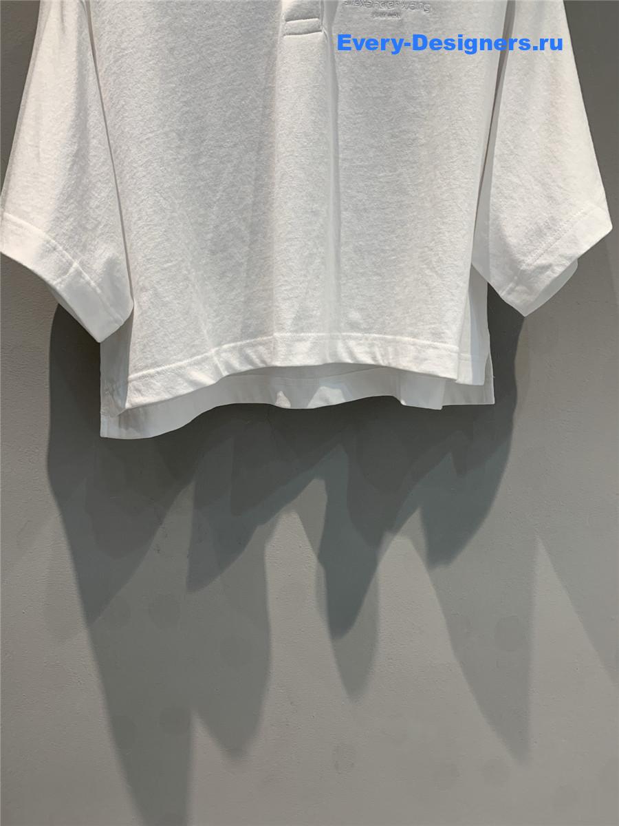 A1exa*der wang white cropped logo tee