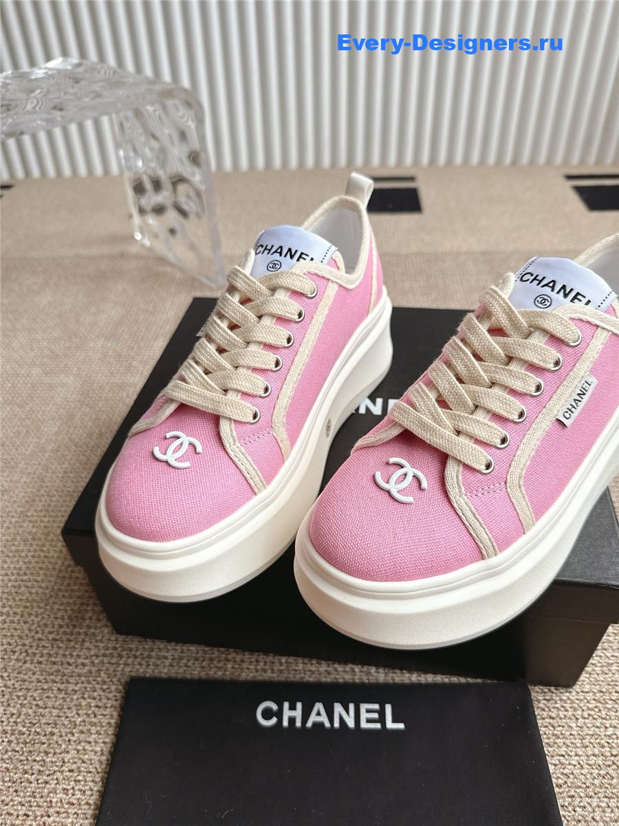 Ch**el pink cc logo platform sneakers