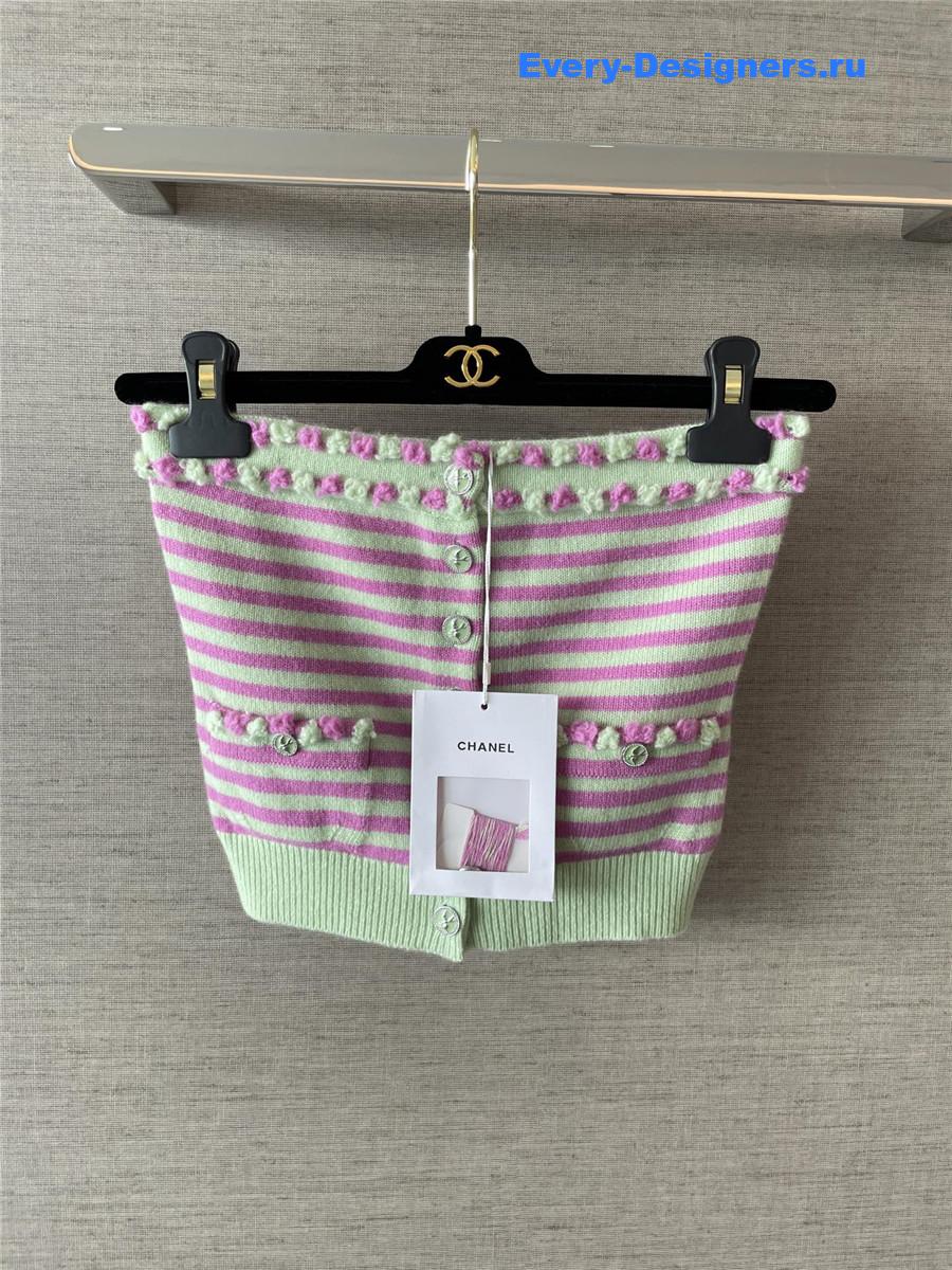 Ch**el pink striped tube top