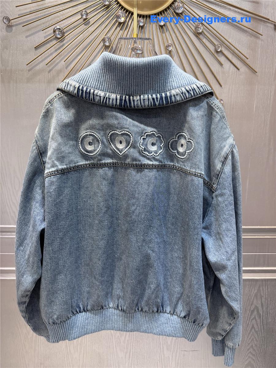 Ch**el embroidered denim blouson